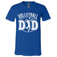 Volleyball Dad Spiking Ball Father Cool Gift V-Neck T-Shirt