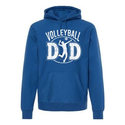 Volleyball Dad Spiking Ball Father Cool Gift Premium Hoodie