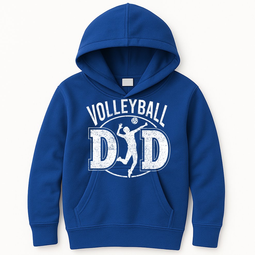 Volleyball Dad Spiking Ball Father Cool Gift Kids Hoodie