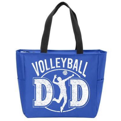 Volleyball Dad Spiking Ball Father Cool Gift Zip Tote Bag