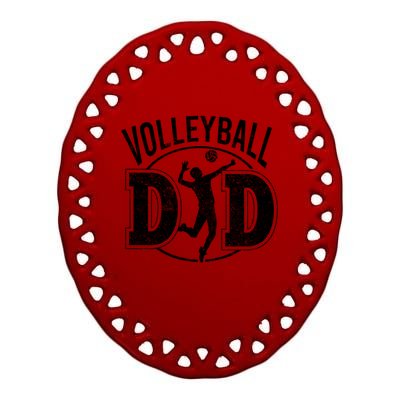 Volleyball Dad Spiking Ball Father Cool Gift Ceramic Oval Ornament