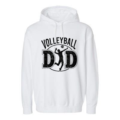 Volleyball Dad Spiking Ball Father Cool Gift Garment-Dyed Fleece Hoodie