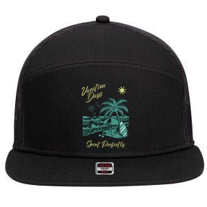 Vacation Days Spent Perfectly Beach 7 Panel Mesh Trucker Snapback Hat