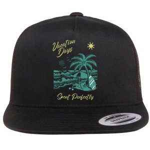 Vacation Days Spent Perfectly Beach Flat Bill Trucker Hat