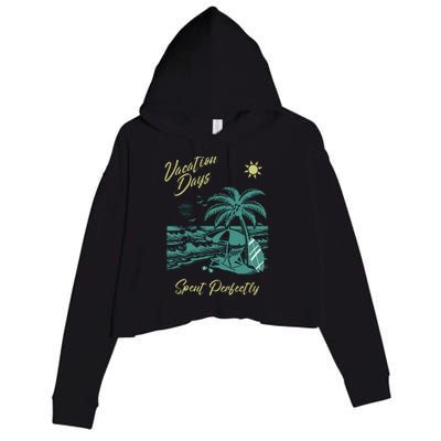 Vacation Days Spent Perfectly Beach Crop Fleece Hoodie