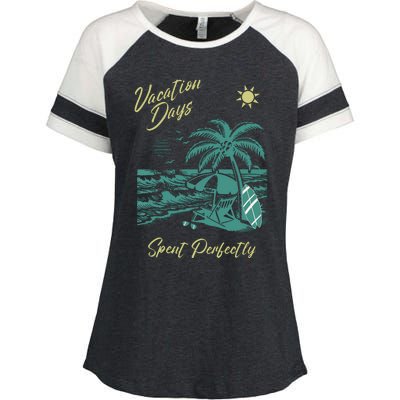 Vacation Days Spent Perfectly Beach Enza Ladies Jersey Colorblock Tee