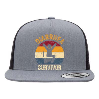 Vintage Diarrhea Survivor Tummy Ache Ibs Stomachache Flat Bill Trucker Hat