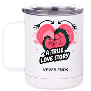 Valentine's Day Saying Hedgehog Love Heart Cool Gift 12 oz Stainless Steel Tumbler Cup