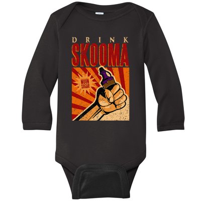 Vintage Drink Skooma Baby Long Sleeve Bodysuit