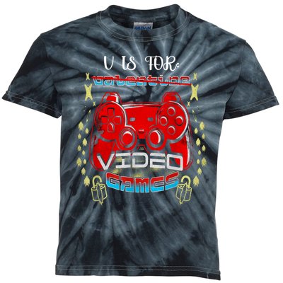 Valentines Day Son V Is For Video Games Gamer Kids Tie-Dye T-Shirt