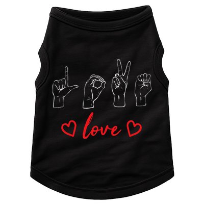 Valentine's Day Sign Language Love Finger Spelling ASL Doggie Tank