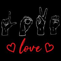 Valentine's Day Sign Language Love Finger Spelling ASL 16 in Basic Backpack