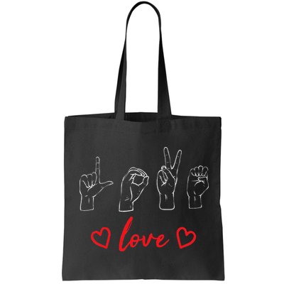 Valentine's Day Sign Language Love Finger Spelling ASL Bag