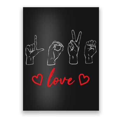 Valentine's Day Sign Language Love Finger Spelling ASL Poster