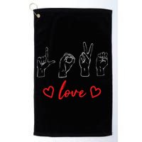 Valentine's Day Sign Language Love Finger Spelling ASL Golf Towel