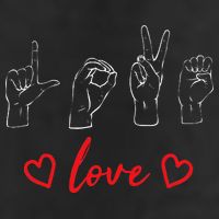 Valentine's Day Sign Language Love Finger Spelling ASL Golf Towel