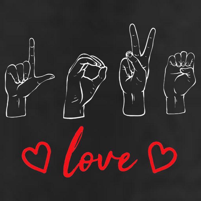 Valentine's Day Sign Language Love Finger Spelling ASL Golf Towel