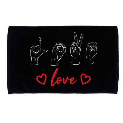 Valentine's Day Sign Language Love Finger Spelling ASL Microfiber Hand Towel