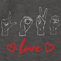 Valentine's Day Sign Language Love Finger Spelling ASL Vector Backpack