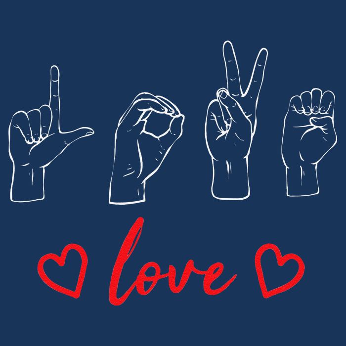 Valentine's Day Sign Language Love Finger Spelling ASL Infant Baby Jersey Bodysuit