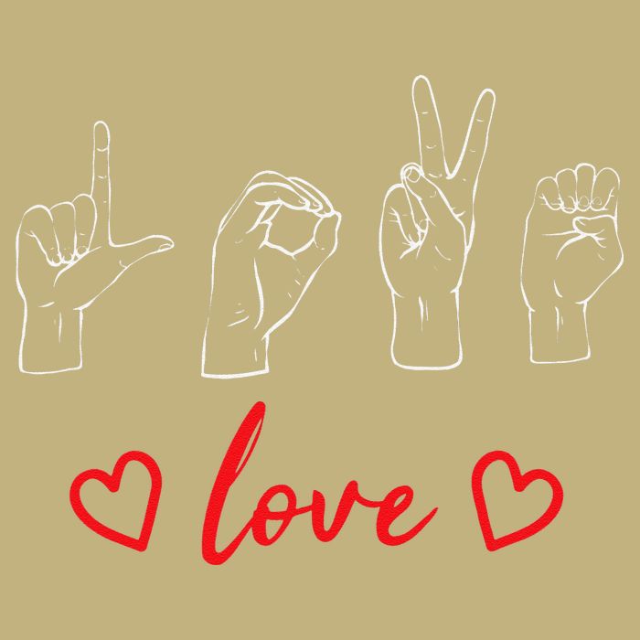 Valentine's Day Sign Language Love Finger Spelling ASL Cooling Performance Crew T-Shirt
