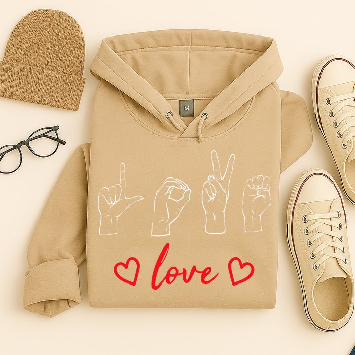 Valentine's Day Sign Language Love Finger Spelling ASL Hoodie