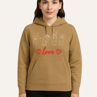 Valentine's Day Sign Language Love Finger Spelling ASL Hoodie