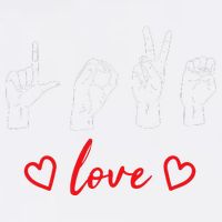 Valentine's Day Sign Language Love Finger Spelling ASL Garment-Dyed Sweatshirt