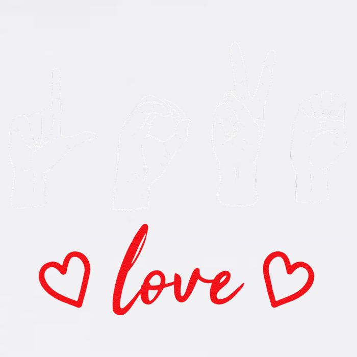 Valentine's Day Sign Language Love Finger Spelling ASL Garment-Dyed Sweatshirt