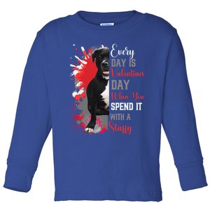 Valentines Day Staffordshire Bull Terrier Mom Mother Lover Cool Gift Toddler Long Sleeve Shirt