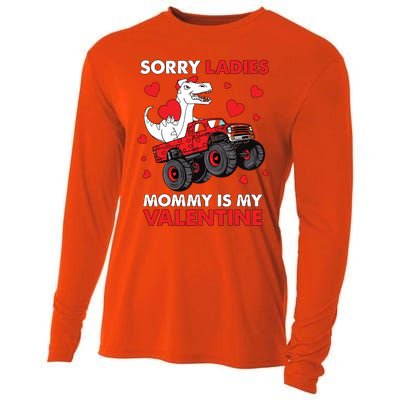 Valentines Day Sorry Ladies Mommy Funny Trex Truck Cooling Performance Long Sleeve Crew