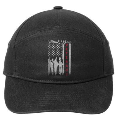 Veterans Day Thank You Veterans Proud Patriotic Usa Flag 7-Panel Snapback Hat