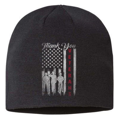 Veterans Day Thank You Veterans Proud Patriotic Usa Flag Sustainable Beanie