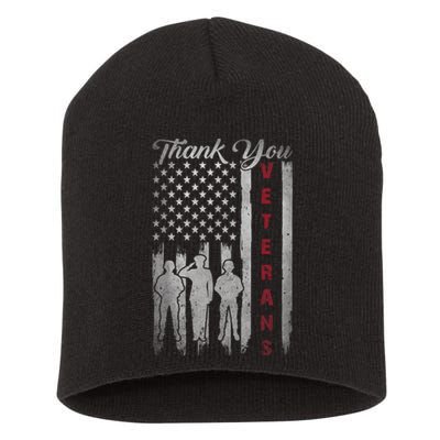 Veterans Day Thank You Veterans Proud Patriotic Usa Flag Short Acrylic Beanie