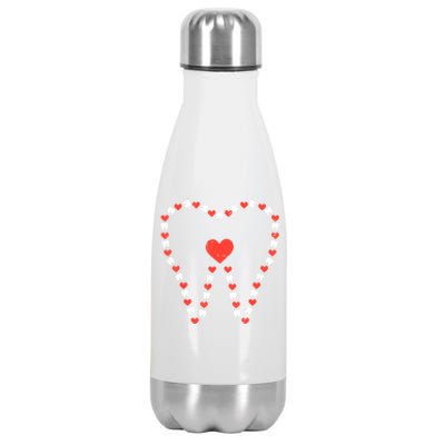 Valentines Day Tooth Heart Cute Teeth Dental Dentist Women Stainless Steel Insulated Water Bottle