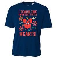 Valentines Day Teach Sweetest Little Hearts Teacher Wo Cooling Performance Crew T-Shirt