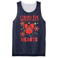 Valentines Day Teach Sweetest Little Hearts Teacher Wo Mesh Reversible Basketball Jersey Tank