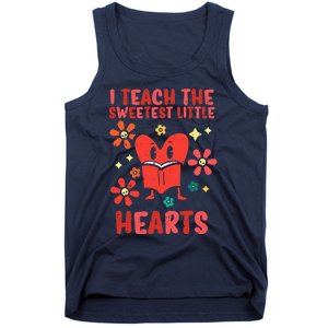 Valentines Day Teach Sweetest Little Hearts Teacher Wo Tank Top