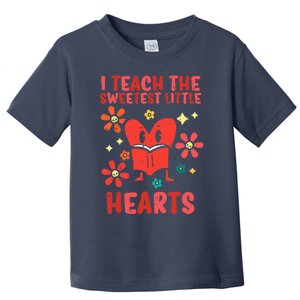 Valentines Day Teach Sweetest Little Hearts Teacher Wo Toddler T-Shirt