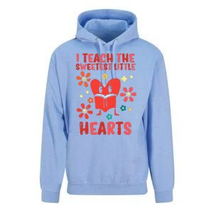 Valentines Day Teach Sweetest Little Hearts Teacher Wo Unisex Surf Hoodie