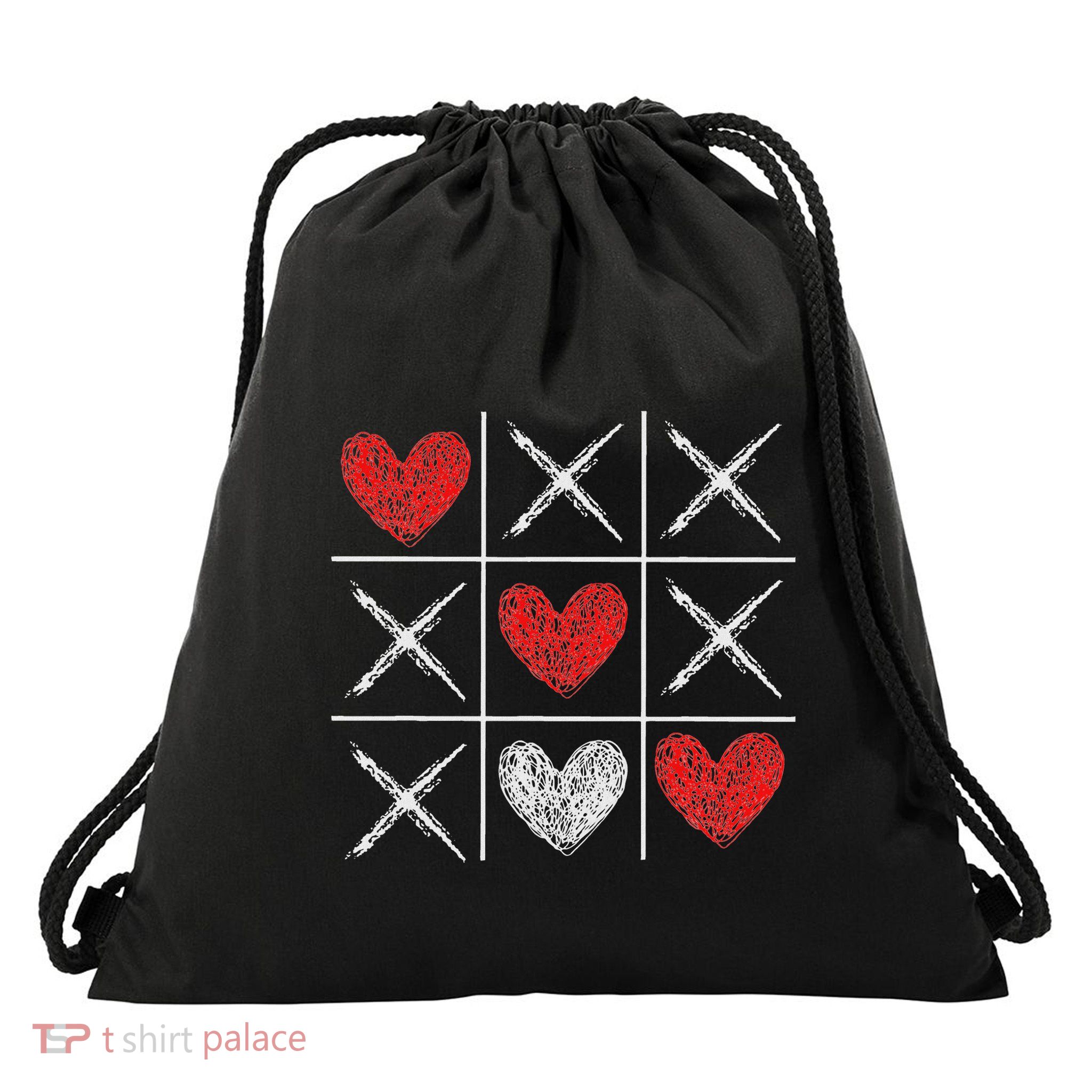 Valentines Day Tic Tac Toe Xo Xo Drawstring Bag