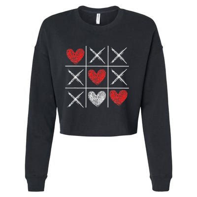 Valentines Day Tic Tac Toe Xo Xo Cropped Pullover Crew
