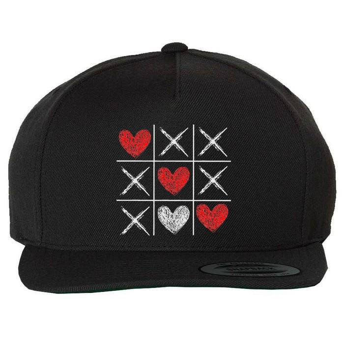 Valentines Day Tic Tac Toe Xo Xo Wool Snapback Cap