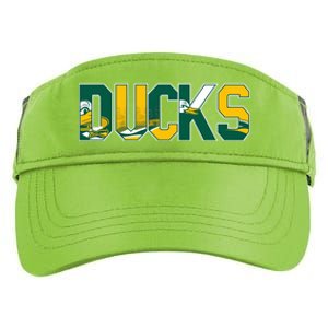 Vibrant Ducks Text Bold And Playful Design Adult Drive Performance Visor