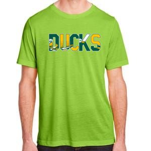 Vibrant Ducks Text Bold And Playful Design Adult ChromaSoft Performance T-Shirt