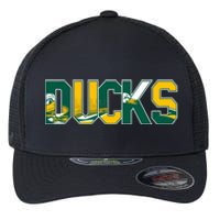 Vibrant Ducks Text Bold And Playful Design Flexfit Unipanel Trucker Cap