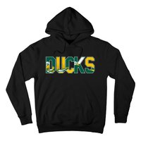 Vibrant Ducks Text Bold And Playful Design Hoodie