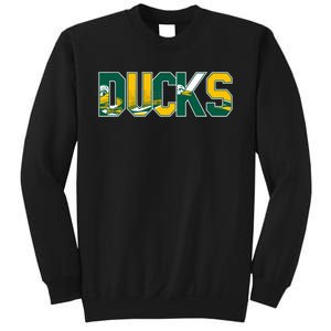 Vibrant Ducks Text Bold And Playful Design Sweatshirt