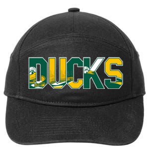 Vibrant Ducks Text Bold And Playful Design 7-Panel Snapback Hat