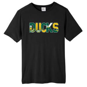 Vibrant Ducks Text Bold And Playful Design Tall Fusion ChromaSoft Performance T-Shirt